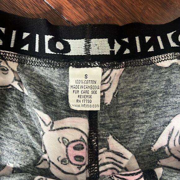 Mens Small Pajama Bottoms - OINK - Black Pig Pants - Pockets - Size Small - Picture 4 of 4